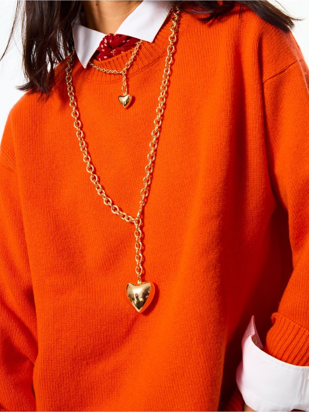 NWOT Roxanne Assoulin The Big Puffy Heart Charm Necklace - Picture 2 of 5